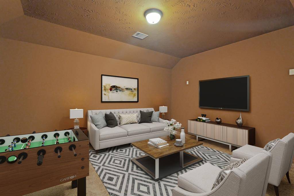 Virtually Staged: Fantastic game room upstairs! Convert this space into a kids' hangout, an adults hideaway, or whatever you can imagine!