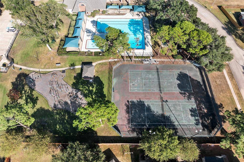 Pool Tennis Courts Drone