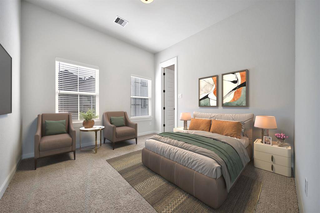 View of secondary bedroom #2. Virtually staged.