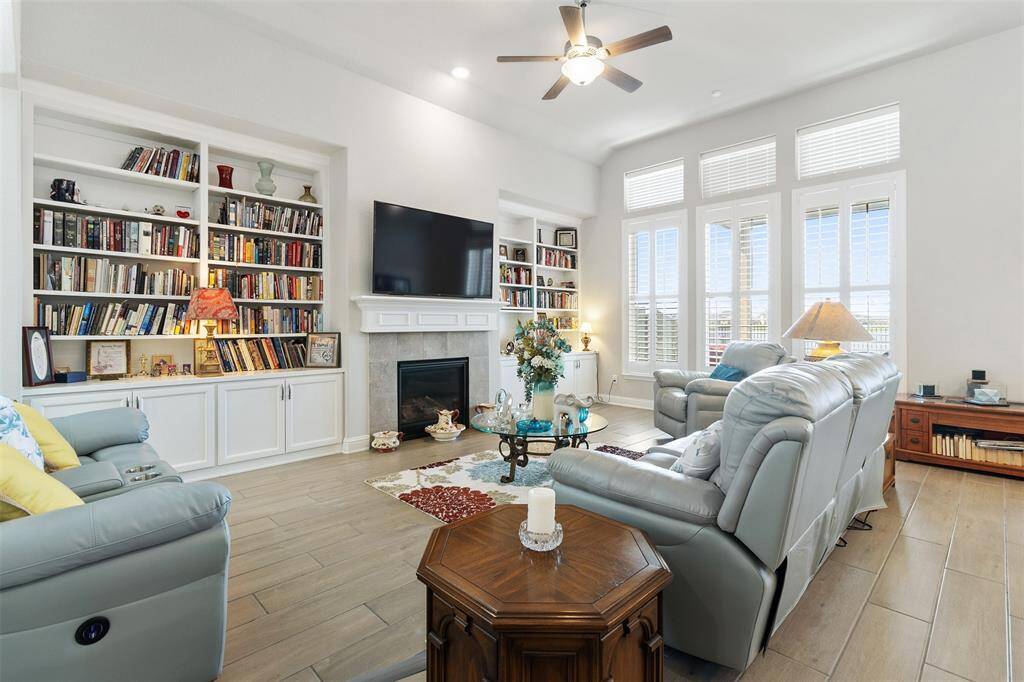 Living room open to the kitchen