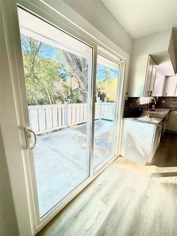 New sliding glass doors in kitchen