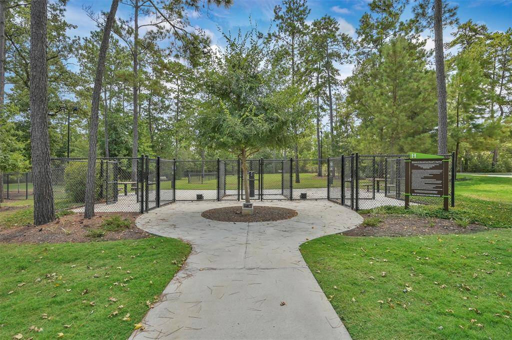 The 1-acre dog park features a separate space for smaller dogs, doggie drinking fountains, and benches to kick back and relax while you watch your fur babies run and play!