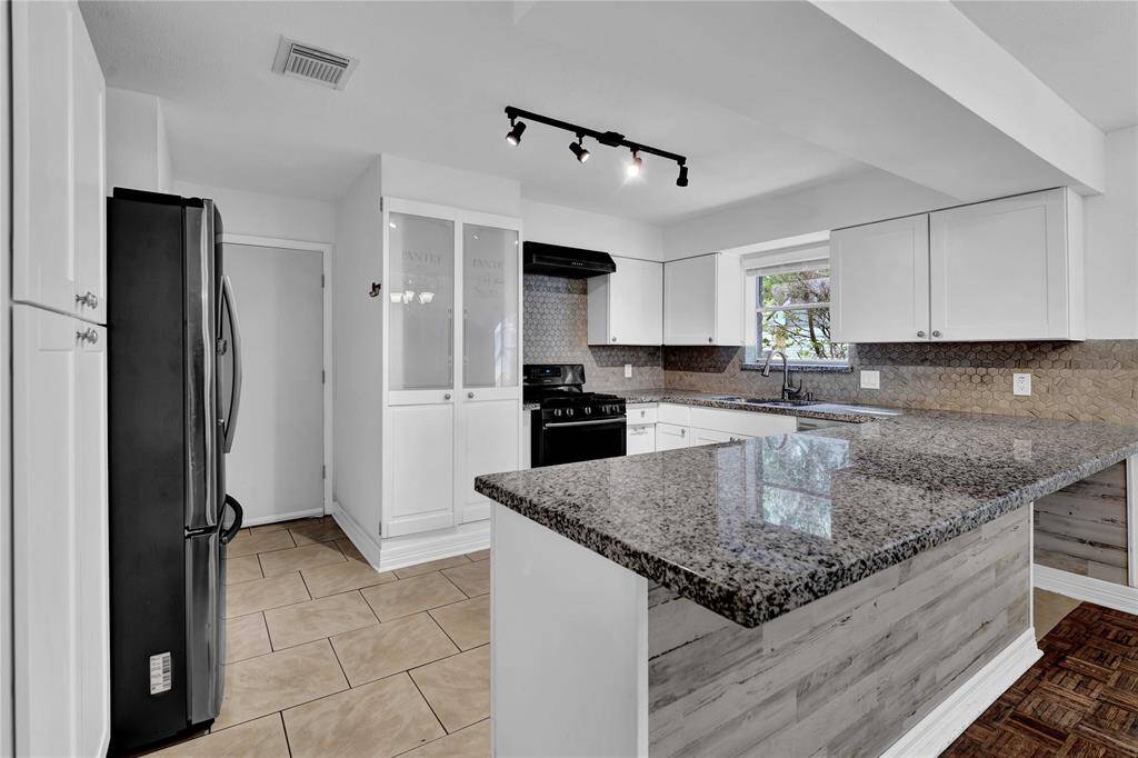 Large kitchen open to the family room
