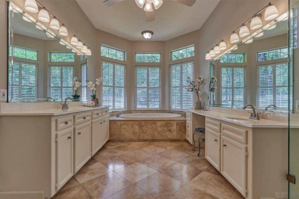 Dual sinks and a dedicated vanity space!