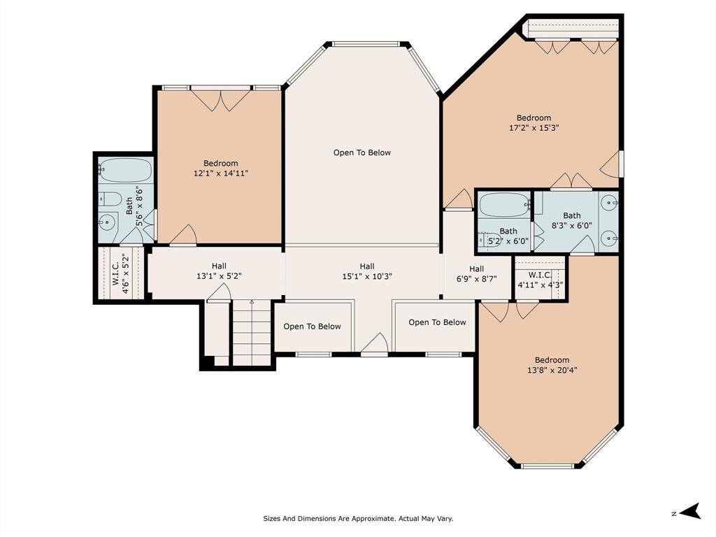 Second floor plan *sizes and dimensions are approximate*