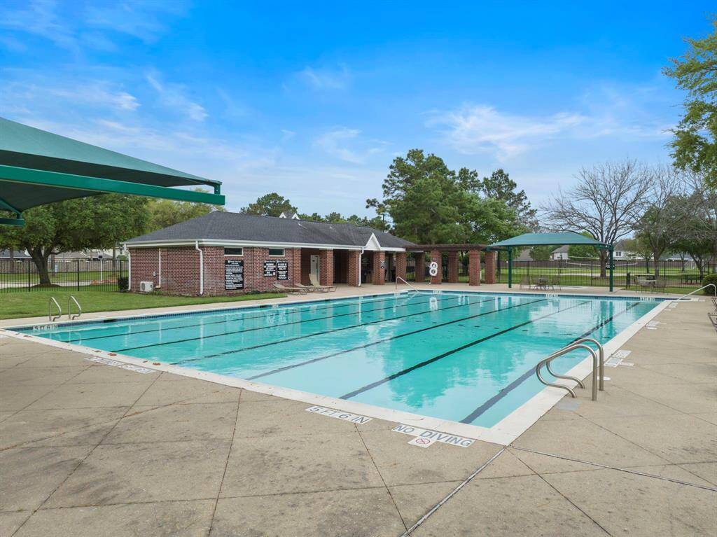 Falcon Landing's community pool offers a refreshing escape with ample deck space for lounging and relaxing.