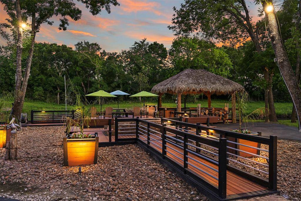 Extensive decking, outdoor seating, an incredible palapa are all illuminated at night by the incredible lighting display.