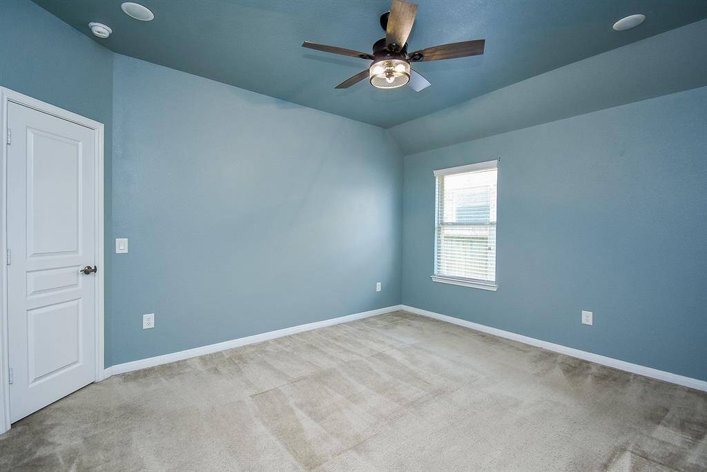 Closet to the left is the length of the wall