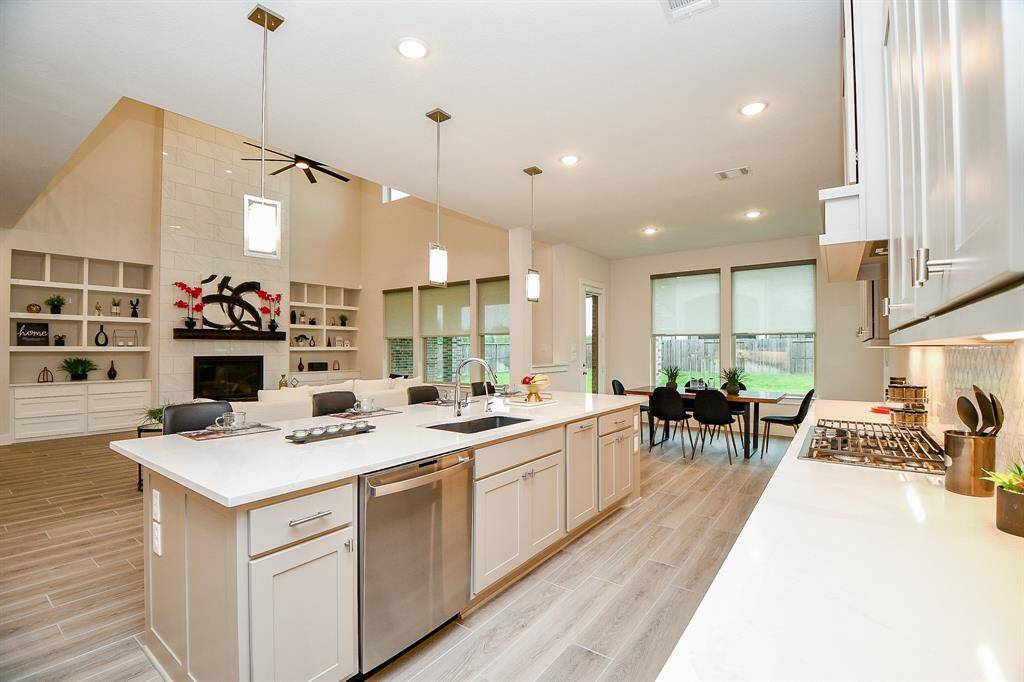 Kitchen is open to family room for easy family interaction