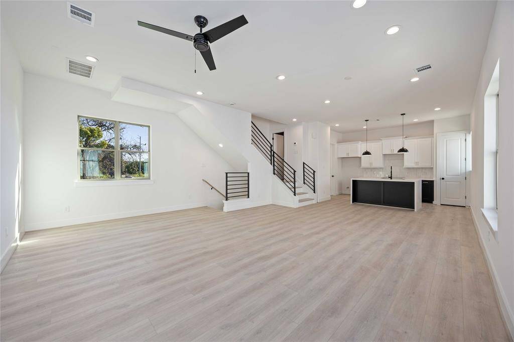 2nd floor living room and kitchen