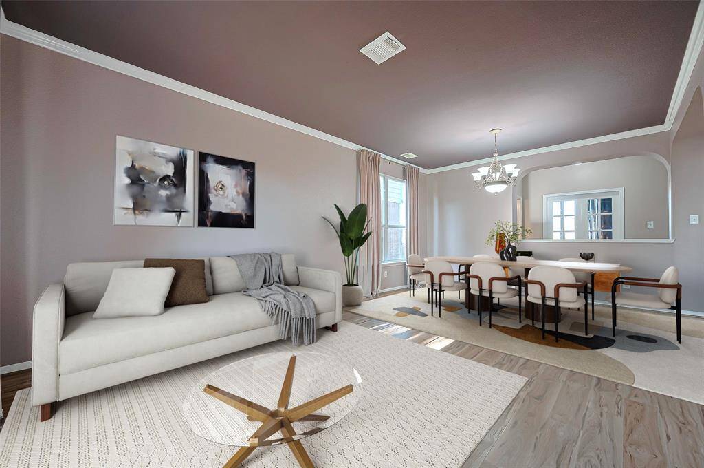 This formal dining/den combo is perfect for entertaining!