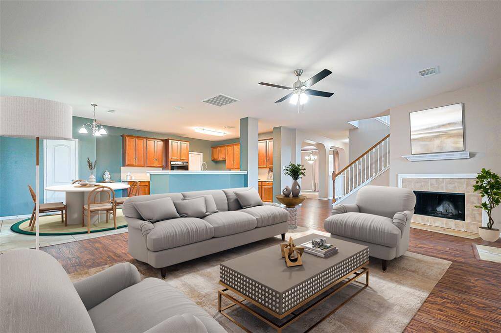 Lovely living and kitchen space with a breakfast bar and side breakfast nook, perfect for entertaining.