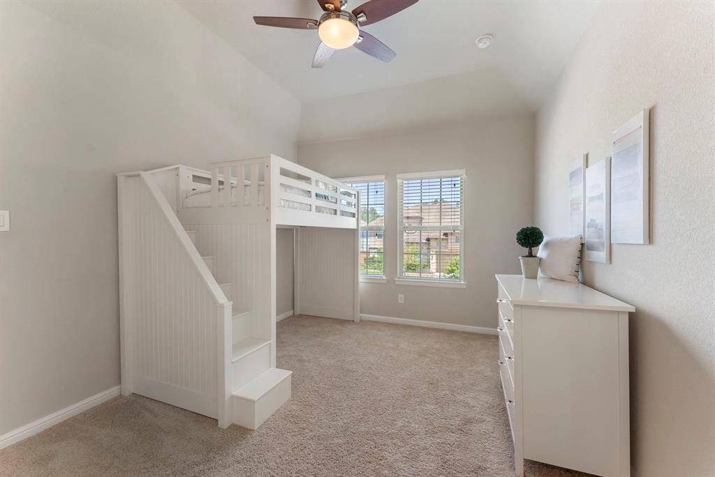 One of 3 bedrooms on 2nd floor. This one shares a Jack and Jill bathroom.