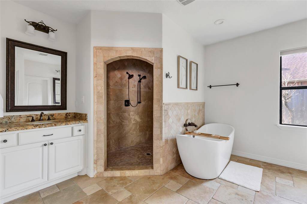Primary bath view of his vanity