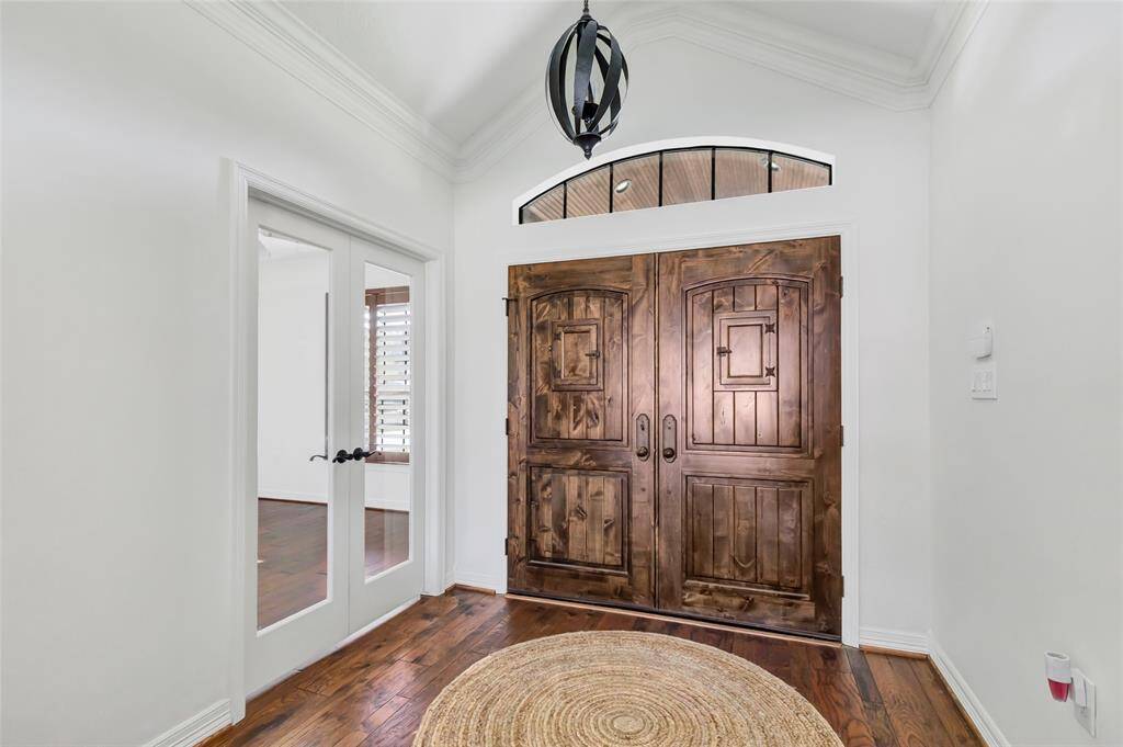 Beautiful front doors from inside of the home