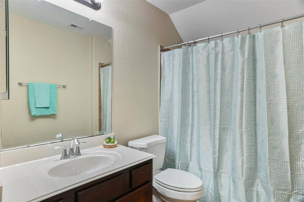 Upstairs bathroom off the Game Room or 4th bedroom