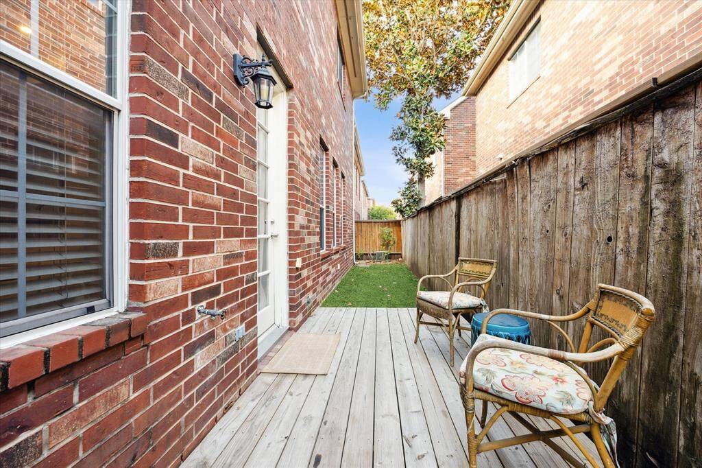 Patio off of the kitchen. Plenty of room for a grill and seating.