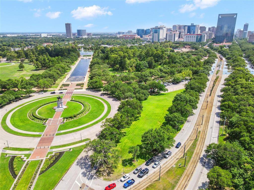 Herman Park noted for its golf course, zoo, lakes and gardens which are adjacent and only a mile and a half away.