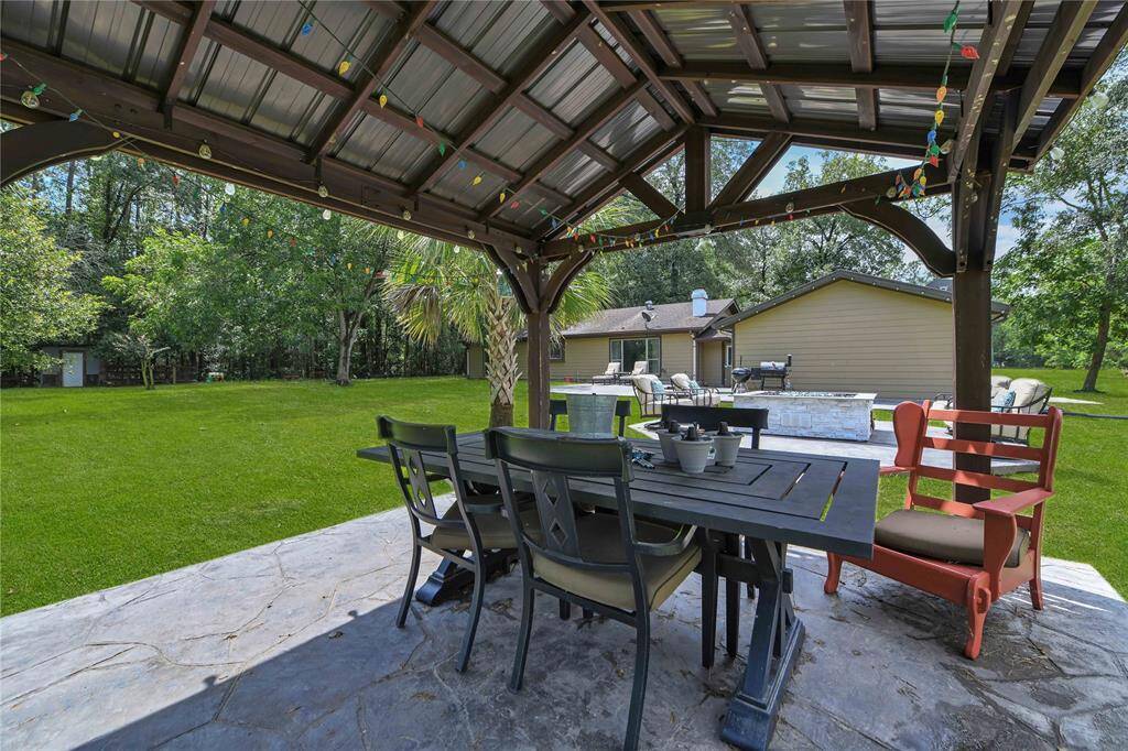 Gazebo in backyard
