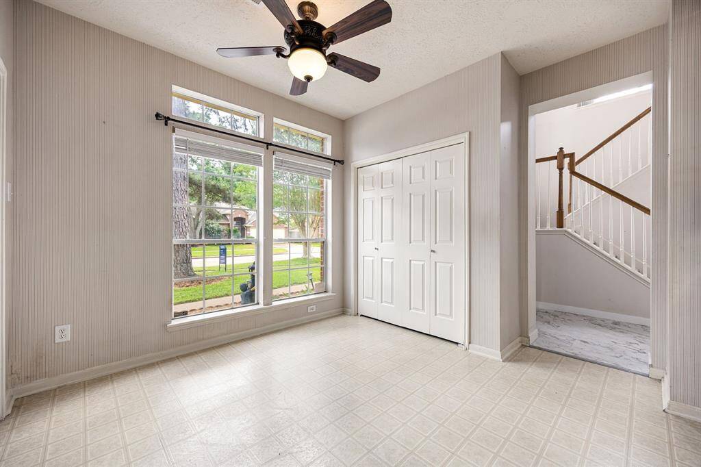 This view shows the access to the two car garage.