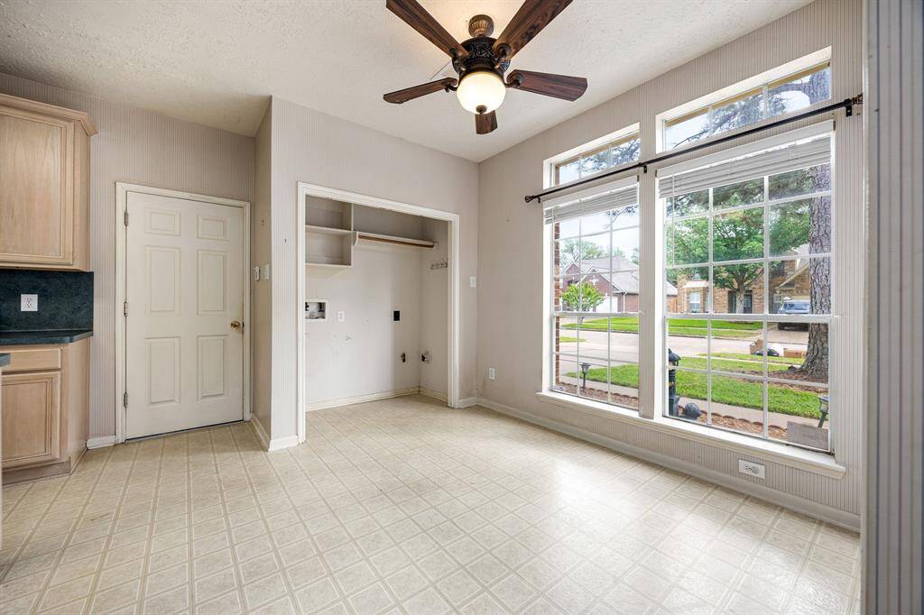 Another view of the breakfast area and pantry space.