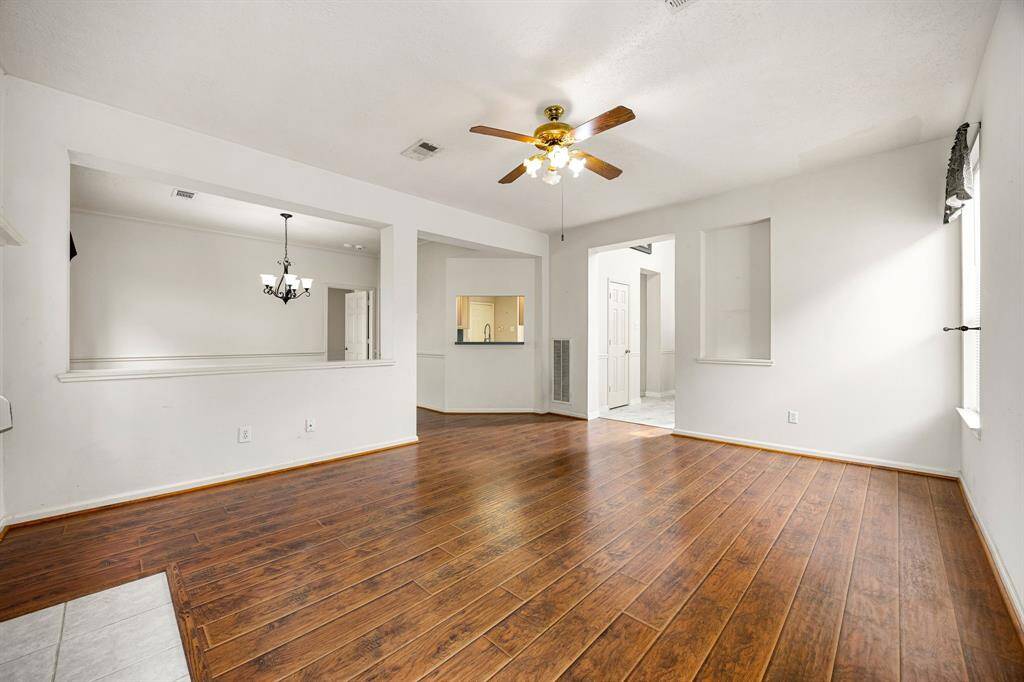 Primary bedroom has so many usable walls for your furniture placement.