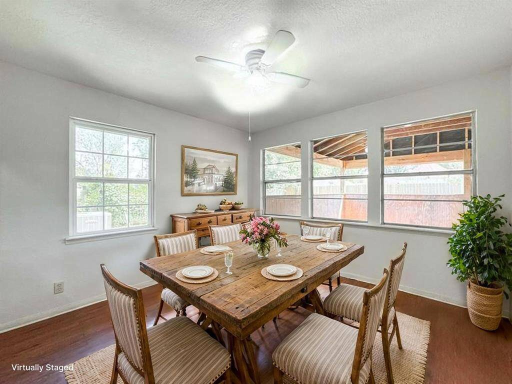 Virtually staged dining room.