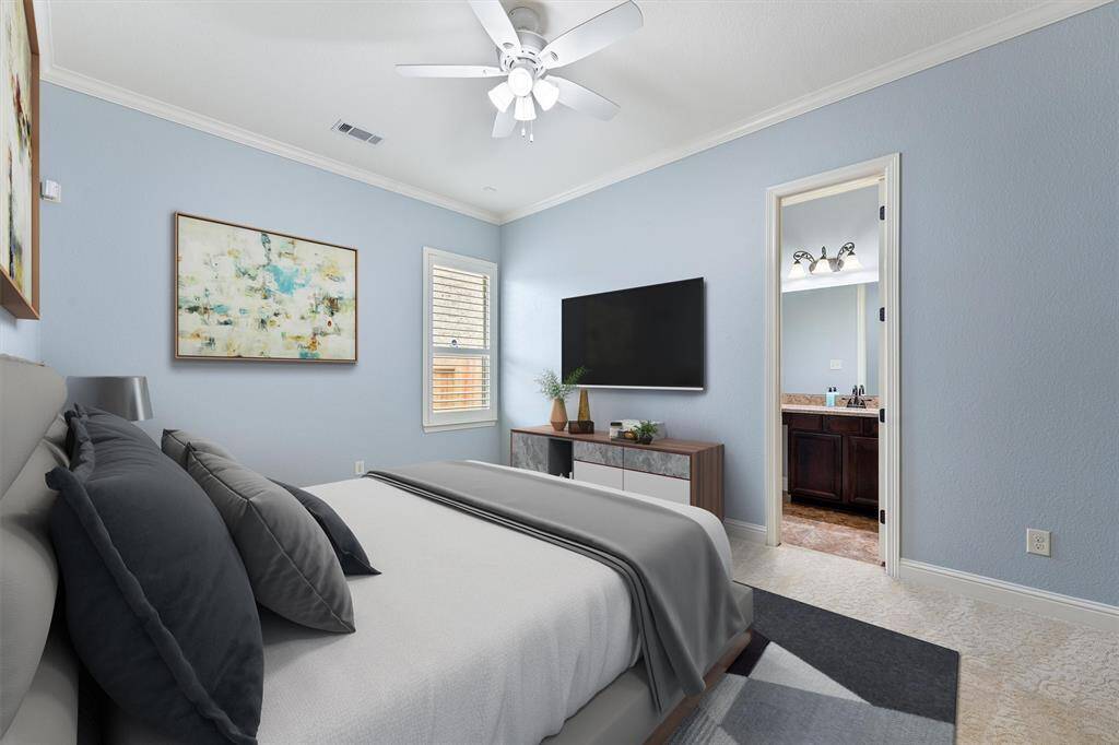 Virtually staged 2nd of 3 bedrooms with en-suite.