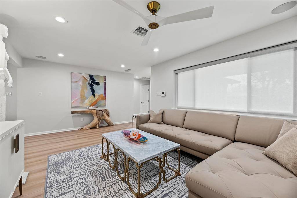 Modern fixtures and lots of natural light.