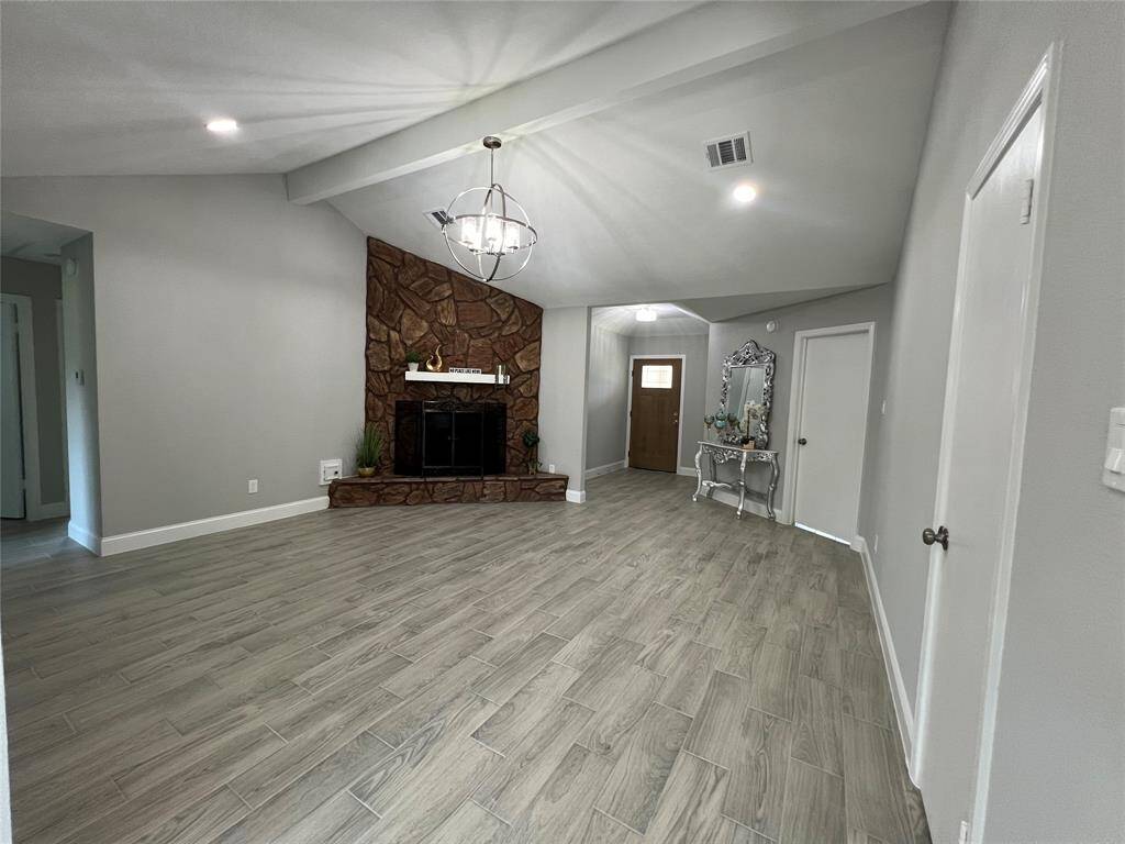 High ceiling living area