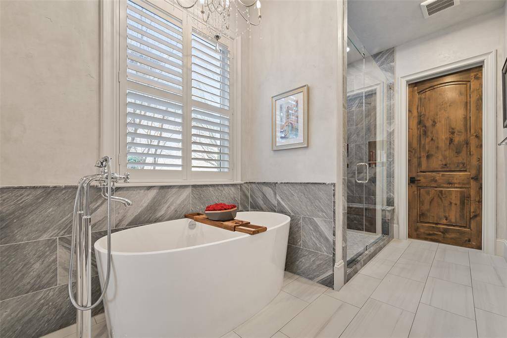 Relax in the soaking tub or take a long shower in the separate shower. Either way you will feel like you are living at the spa.