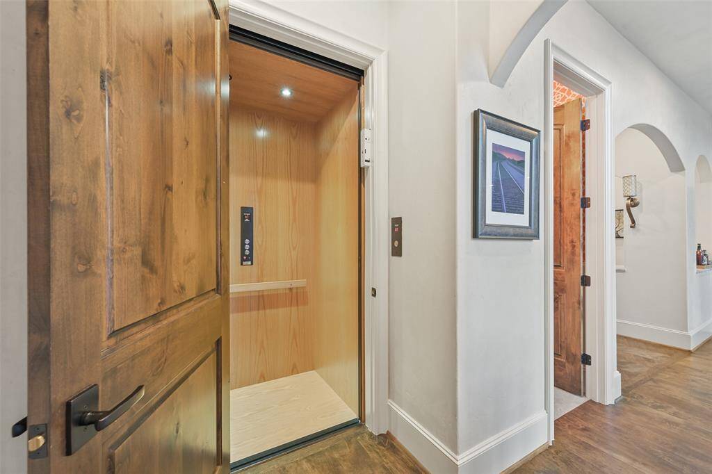The elevator is installed and accesses both floors. There is a ramp from the garage into the home making the home accessible for all.