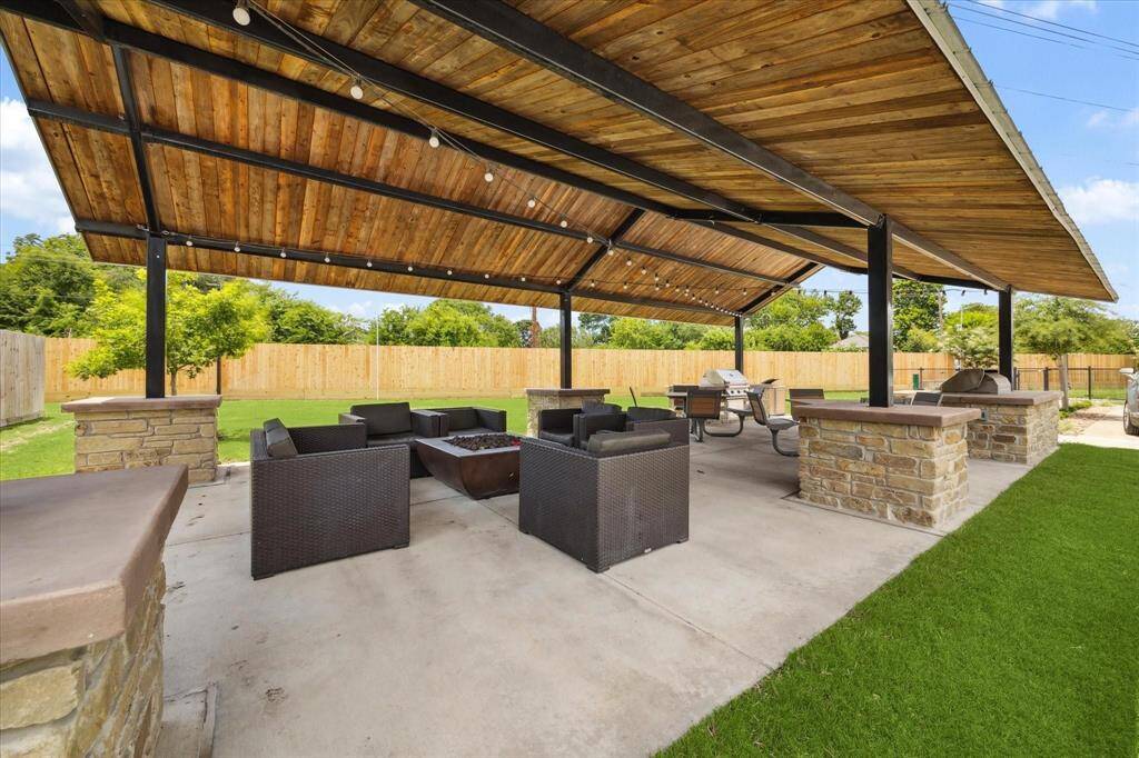 Another feature of the community is the large outdoor pavilion area that can be used a space for dining, relaxing, or planned events.