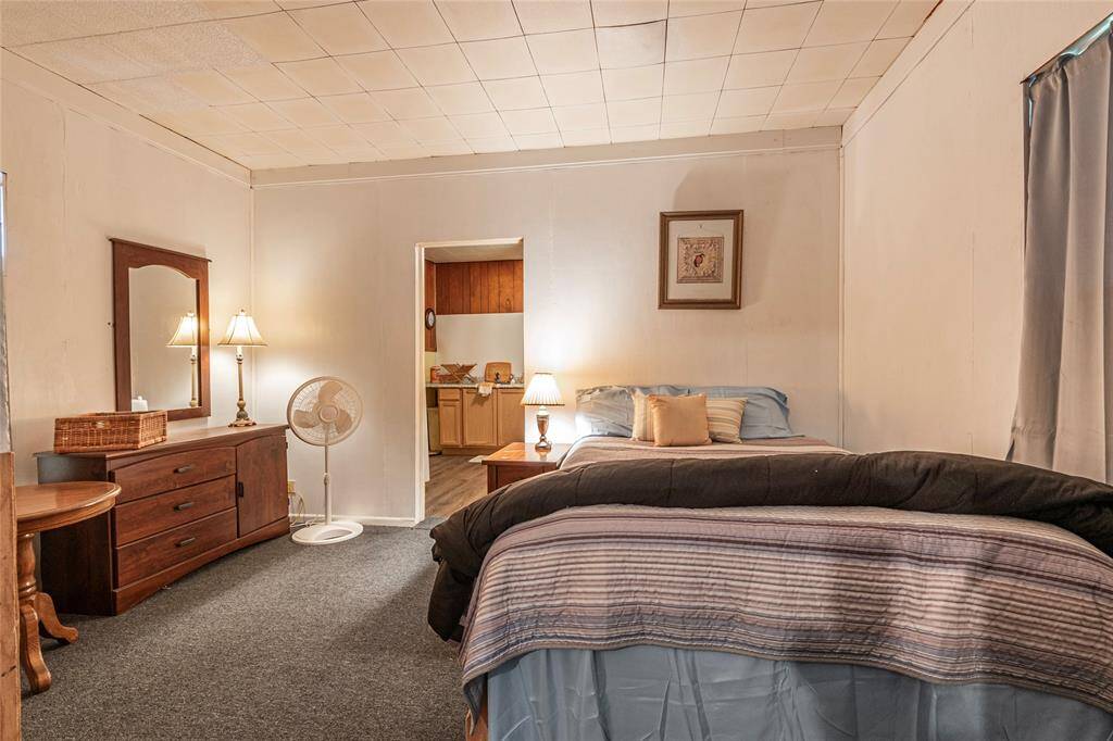 Nice size primary bedroom off of the kitchen area.