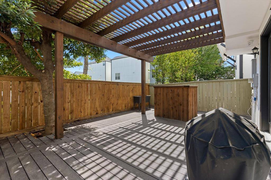 Deck and pergola-outdoor living space.