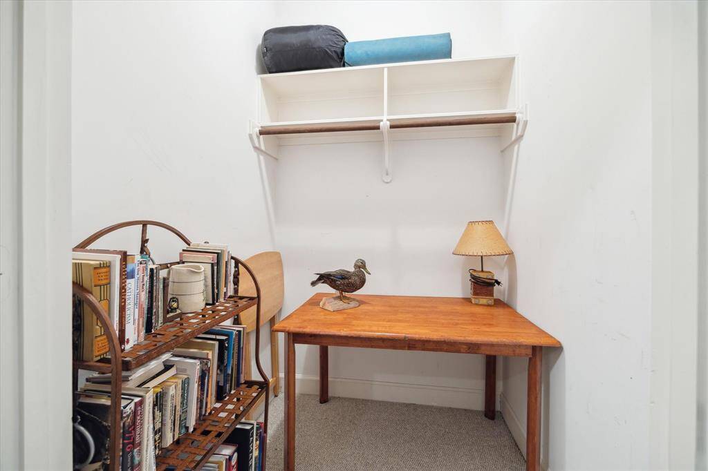 This is the first floor closet right off the garage that could be used for elevator installation