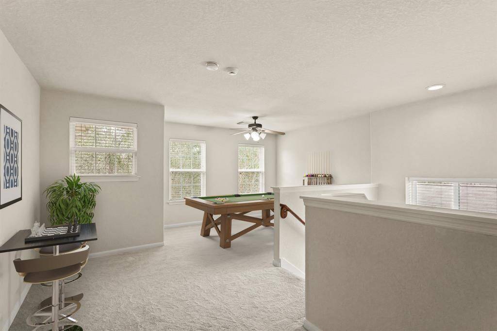 Virtually Staged: Fabulous game room - perfect for a kids playroom or unique adult hangout, located directly upstairs!