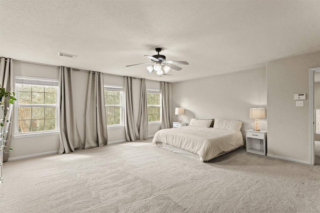 This spacious room is very open and bright.