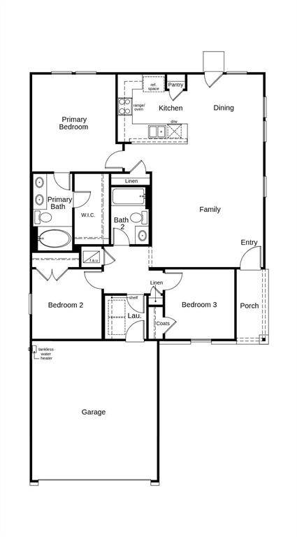 This floor plan features 3 bedrooms, 2 full baths and over 1,200 square feet of living space.