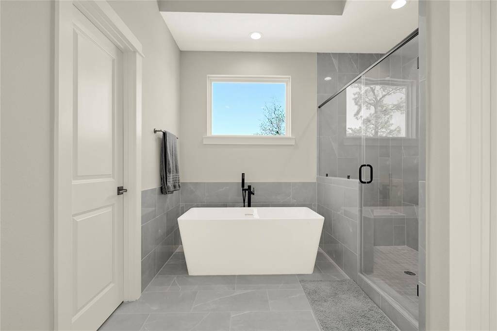 Separate shower with tub