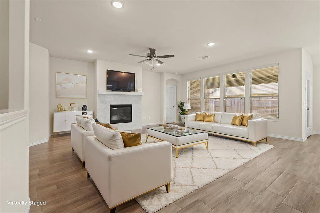 Family room virtually staged