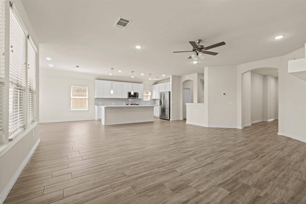 Another view of large family room/kitchen combo