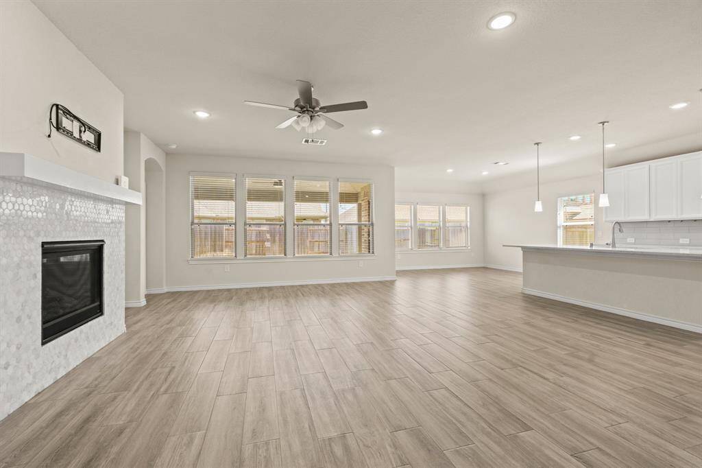 Wall of windows in family room