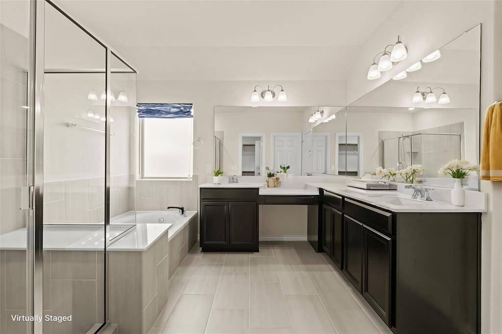 Primary ensuite virtually staged