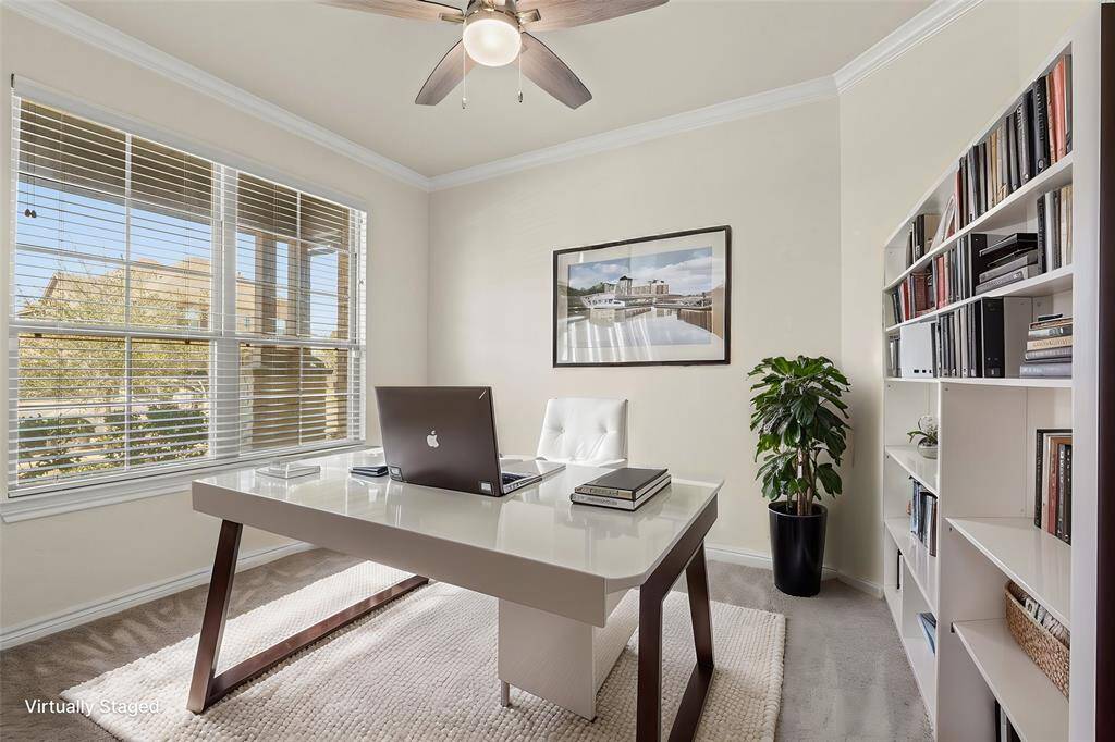 Virtually staged office/study/flex room