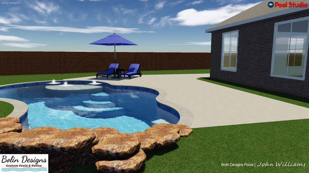 Imagine the possibilities of cooling off from the Texas sun in your own private pool! *Photo Rendering by Bolin Designs*