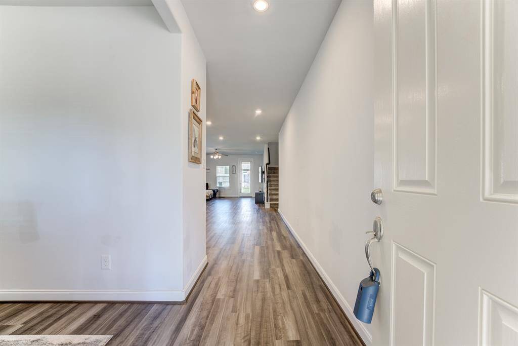 As you walk in the front of the home.