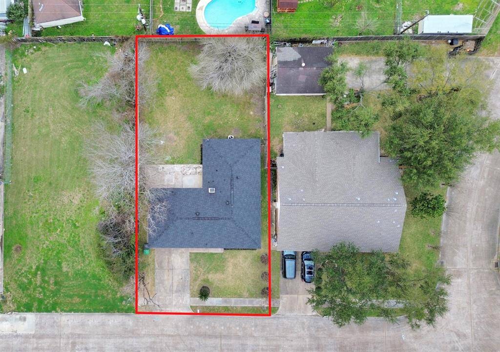 Aerial view of your home and lot size.