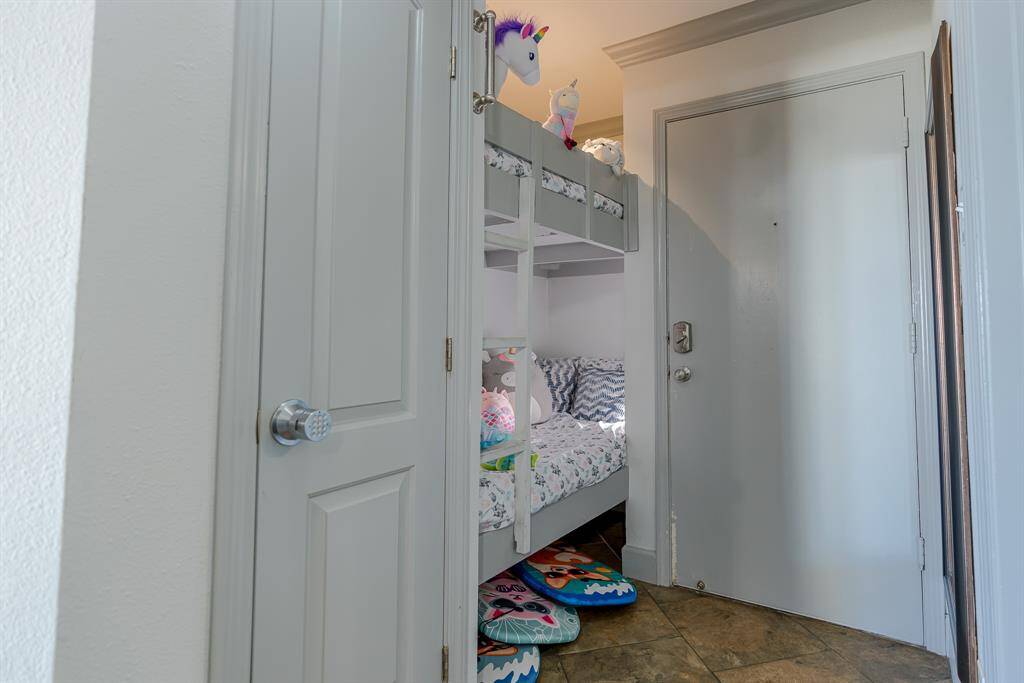 Bunks by the front entrance.
