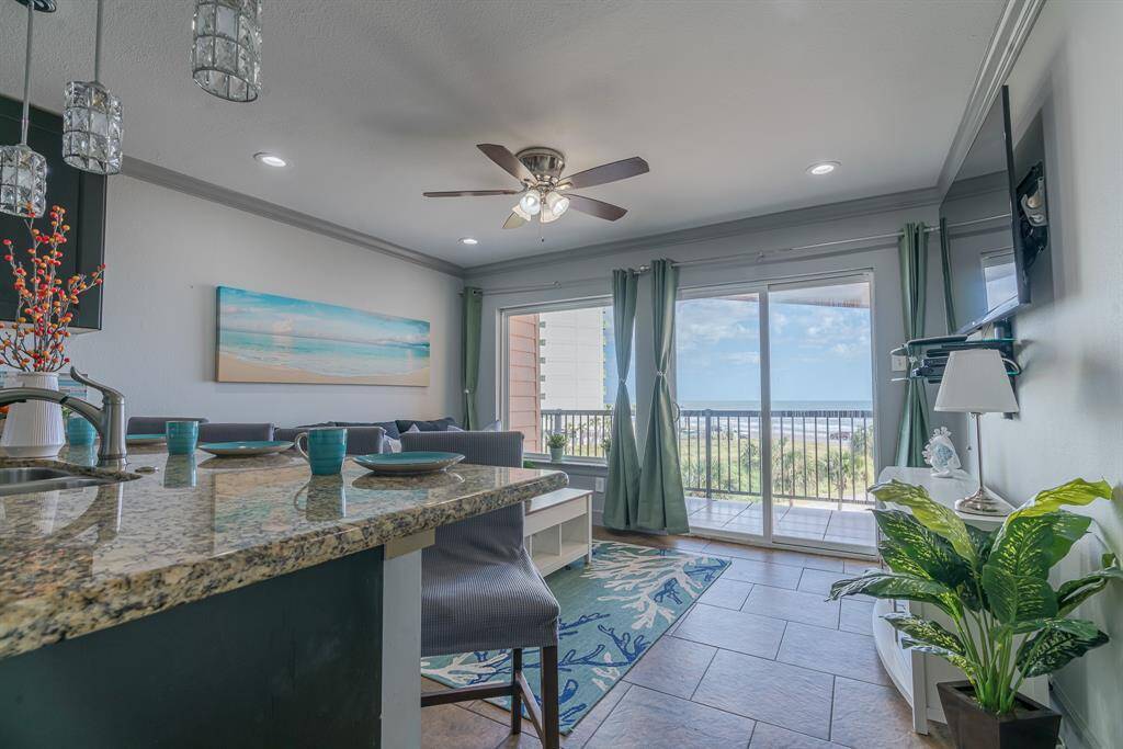 Ocean views from the kitchen and den.